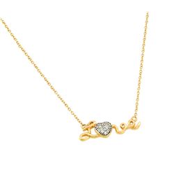 Sterling Silver Gold Plated Clear CZ Love Heart Pendant Necklace stp01376gp