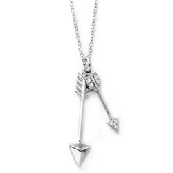 Sterling Silver Rhodium Plated Arrows Necklace BGP01022