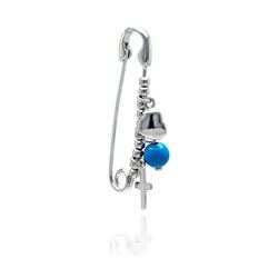 Sterling Silver Rhodium Plated Beads Pin Pendant stp01136