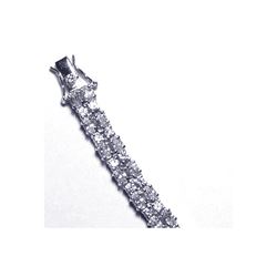 Sterling Silver Rhodium Plated Clear CZ Tennis Bracelet stb00072