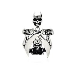 Stainless Steel Skull Swords Charm Pendant ssp00415
