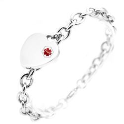 Stainless Steel Medical ID Heart Bracelet ssb00250