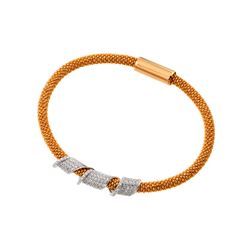 Sterling Silver Rose Gold Plated Twirl Bracelet ITB00183RGP