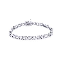 Sterling Silver Rhodium Plated Clear Tennis CZ Bracelet bgb00057