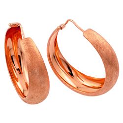 Sterling Silver Rose Gold Plated Hoop Earring ITE00081RGP