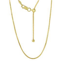 Sterling Silver Gold Plated Adjustable Franco Chain With Bead -DIN00010GP