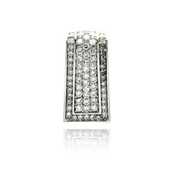 Sterling Silver Rhodium Plated Channel Rectangular CZ Pendant acp00002CLR