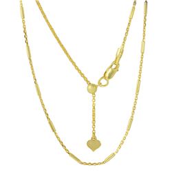 Sterling Silver Gold Plated Adjustable Bar Chain - DIN00030GP