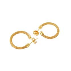 Sterling Silver Gold Plated Thin Hoop Earring ITE00062GP