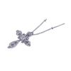 Image 1 : Sterling Silver Clear CZ Rhodium Plated Cross Pattern Pendant Necklace stp00407