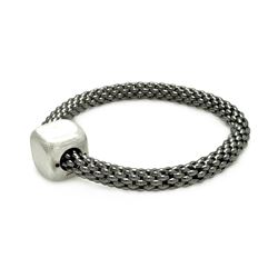 Sterling Silver Black Rhodium Plated Square Matte Finish Bead Italian Bracelet itb00031blk