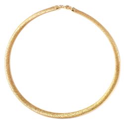 Sterling Silver Gold Plated Wheat Texture Italian Necklace DIN00001GP