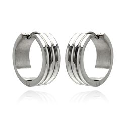 Stainless Steel 3 Line Hoop Earring sse00087