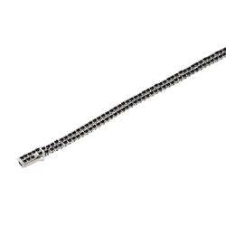Sterling Silver Rhodium Plated Multiple Circle Black Tennis Micro Pave CZ Bracelet gmb00010blk