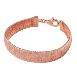 Sterling Silver Rose Gold Plated Wheat Thick Italian Bracelet DIB00002RGP