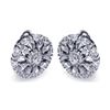 Image 1 : Sterling Silver Rhodium Plated Round Flower Clear CZ Stud Earring ste00725