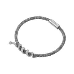 Sterling Silver Rhodium Plated Snake Wrap Bracelet ITB00185RH