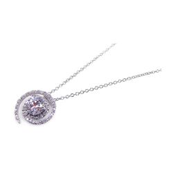 Sterling Silver Enamel Rhodium Plated Heart Pendant Necklace bgp00150