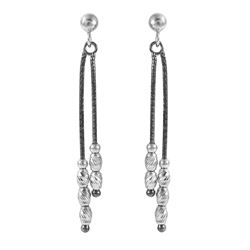 Sterling Silver Black Rhodium Dangling Bead Earring ECE00001