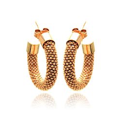 Sterling Silver Rose Gold Plated Italian Hoop Earring ite00031rgp