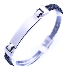 Stainless Steel Engravable Center Bar Bracelet ssb00251