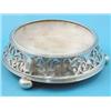 Image 1 : An Elkington & Co plated mounted alabaster ashtray, on bun feet 7.5oz...