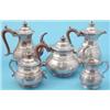 Image 1 : A George V 5-piece silver tea and coffee set of rounded and octagonal form, Makers Mappin & Webb...