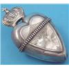Image 1 : A Continental silver heart shaped pill box with crown finial. 2.75ins...