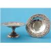 Image 1 : A pair of Edwardian silver bonbon dishes with rose swag decoration and pedestal feet, 1909 10.5oz...