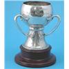 Image 1 : An Edwardian three handled silver trophy cup, with hammered decoration and 'East Sussex Hunt Race...