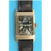 Image 1 : A gentlemans 9ct gold Rotary Maximus wrist watch, with rectangular case and black dial....