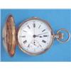 Image 1 : An 18ct gold keyless quarter repeating hunter chronograph, with enamelled Roman dial, monogrammed...