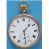 Image 1 : A 9ct rose gold keyless pocket watch, with enamelled Roman dial with subsidiary seconds and Swiss...
