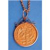 Image 1 : An 1895 1 pond coin in 9ct. gold pendant mount, on a belcher link chain....