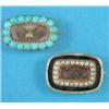 Image 1 : A Regency gold, black enamel and seed pearl memorial brooch, together with a similar gold and tur...
