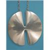 Image 1 : A Georg Jensen silver circular pendant on trace link chain, pattern no: 377A, 2.25ins. dia....