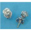 Image 1 : A pair of solitaire diamond earstuds, the old brilliant cut stones claw-set in white metal, estim...