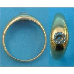 A gentleman's 18ct gold gypsy set solitaire diamond ring,...