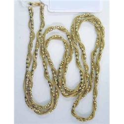 An 18ct gold fancy link necklace, 32ins, 22.8 grms...