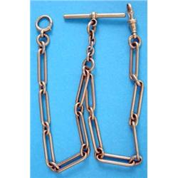 A Victorian 18ct. gold albert of elongated and oval links, 60.6 grms....