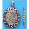 Image 1 : A Victorian silver pendant locket with monogram, together with a gold bar brooch set with a line...