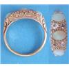 Image 1 : An Edwardian 18ct. gold opal and diamond half hoop ring....