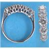 Image 1 : An 18ct. white gold 5-stone diamond half hoop ring....