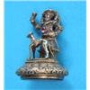 Image 1 : A Continental white metal seal in the form of a toper, with oval cornelian blank matrix....
