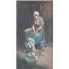 Image 1 : John Hassall (1868-1948) ink and watercolour, French washerwoman, Inscribed "Trepied 1900", 21 x...