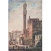 Image 1 : Alessandro ... (late 18th C. Italian) watercolour, La Torre di Mangia, Siena, indistinctly signed...
