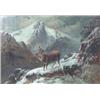 Image 1 : Clarence Roe (1850-1909) oil on board, Stag in a winter landscape, signed, 14 x 20 ins....