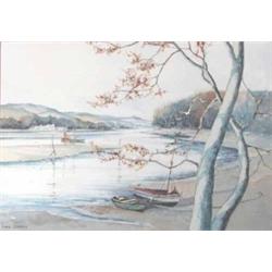 Ian Scott watercolour, Estuary at low tide, signed, 14 x 20 ins....