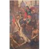 Image 1 : 17th C. Flemish School oil on wooden panel, The Crucifixion of St Paul, the beheading of another...