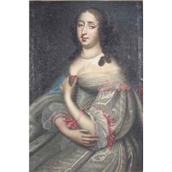 17th C. Continental School oil on canvas, Portrait of a lady, 34.5 x 23 ins....